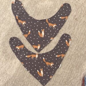 Charming Fox Print Bamboo Bandana Bib Set for Kids